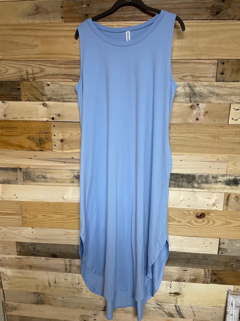 Zenana Outfitters size XL Sleeveless Light Blue High-Low Buttery Soft Maxi Dress